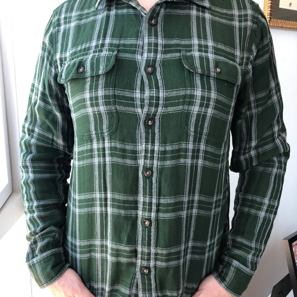 Green Flannel Button Down